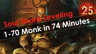 Diablo 3 Season 25 1 70 HC Solo Monk Leveling Example in 74 Minutes Using Soul Shard Trick [upl. by Neelyahs]