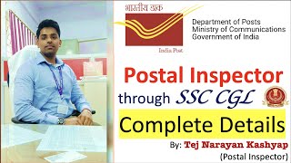 Inspector of Post through SSC CGL complete details by Tej Narayan Kashyap [upl. by Atarman66]