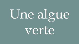 How to Pronounce Une algue verte A green algae Correctly in French [upl. by Llenahs782]