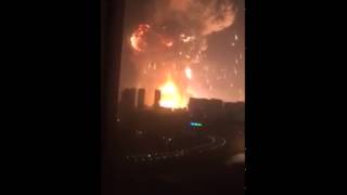 Large explosion in China Tianjin City [upl. by Korfonta]