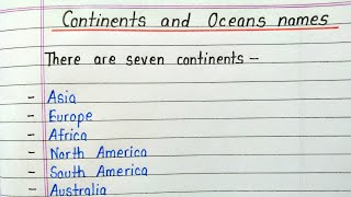 Learn seven continents and five oceans  Continents and oceans of the world in english [upl. by Jo-Ann627]