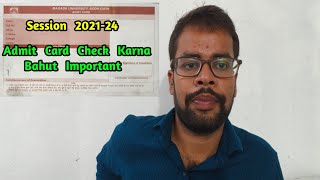 Admit Card Check Karna Bahut Important Session 202124 [upl. by Nelli]