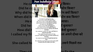 Tense Practice  Past Indefinite Tense  English Sentences [upl. by Asoral37]