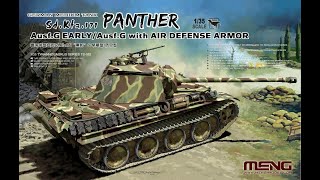 Meng Model 135 TS052 SdKfz171 Panther AusfG wAir Defense Armor Unboxing [upl. by Merdith22]