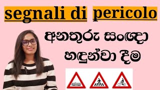 Segnali di pericolo  අනතුරු සංඥා හැඳින්වීම italiandrivinglicence patenteitaliana lapatente [upl. by Yrocej]