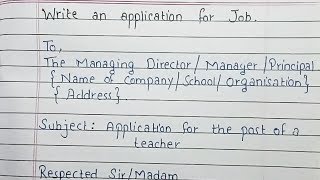 Write an Job application  Job application format [upl. by Inattyrb]