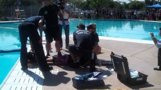 Mock Drowning Demonstration in Glendale with Southwest Ambulance Air Evac and Glendale Fire [upl. by Nedrud]