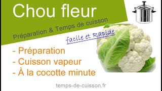 Chou fleur Préparation et cuisson vapeur en cocotte minute [upl. by Tremml]