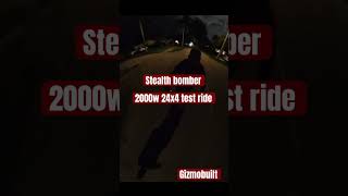 Stealth bomber ebike test riding a 2000w 24x4 hubmotor enike heybike gizmobuilt [upl. by Sonafets]