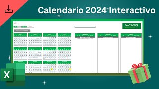 Calendario Interactivo 2024  SANT OFFICE  Archivo Descargable Gratis [upl. by Eyoj]