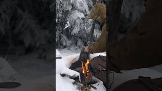 Solo winter experience in snow Part 1 winter snow snowfall outdoors outdoor bushcraft camping [upl. by Rednaxela]