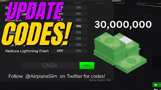 NEW UPDATE CASH CODES 🇺🇸 Airplane Simulator ROBLOX [upl. by Einahc772]