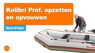 Opzetten en opvouwen van de Kolibri Professional rubberboot met boekvloer [upl. by Nillek]