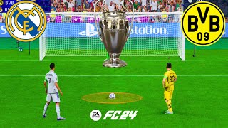 DORTMUND VS REAL MADRID  RONALDO V MESSI  FIFA 24 PENALTY SHOOTOUT  UCL FINAL PENALTIES [upl. by Amieva381]