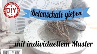 How To I Betonschale mit individuellem Muster I Deko Inspirationen Selbstgemacht [upl. by Chak987]