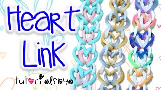 NEW Heart Link Rainbow Loom Bracelet Tutorial  How To [upl. by Elwin]