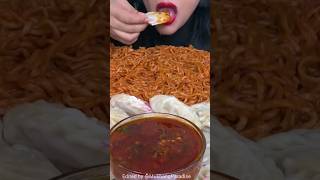 mukbang asmr eatingvideos eatingsounds spiceasmr noodles momos [upl. by Ernald689]