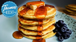 Die besten Pancakes  super fluffig Pancakes einfach selber machen  Thomas kocht [upl. by Seppala]