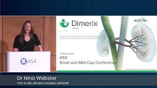 ASX Small and MidCap Conference March 2024  Dimerix Ltd ASXDXB [upl. by Ahsitel]