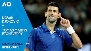 Novak Djokovic v Tomas Martin Etcheverry Highlights  Australian Open 2024 Third Round [upl. by Vogel]