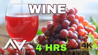 WINE  4 HOURS of Wine yards wine making and tasting Background Ambient Video [upl. by Awe520]