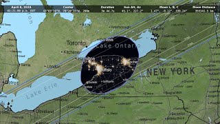 Path of totality for April 8 2024 eclipse [upl. by Lotsirb299]