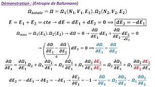 Physique Statistique Démonstration Entropie de Boltzmann 1 [upl. by Carolynn]