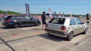 Audi RS6 C8 Avant vs 750HP VW GOLF 2 R30 Turbo Syncro [upl. by Notsag734]