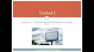 Clase 11 Repaso de deflexiones en vigas Pt I [upl. by Akirderf]