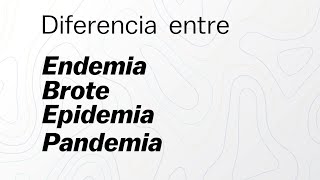 Diferencia entre endemia epidemia brote y pandemia [upl. by Brine]