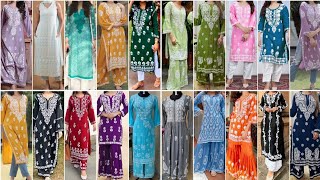 100 Trending Chikankari Fabric Kurti Design Ideas for Girls 2024 [upl. by Selestina]