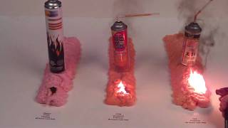 Firestop vs Fireblock Expanding Foams Flame  Burn Test [upl. by Kcirred]