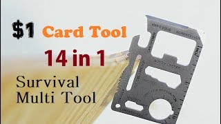 1 Credit Card Tool 11 in 1 Survival Card Multi Tool [upl. by Polak]