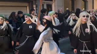 Lamiak Parade through the town of Mundaka The Basque Country 11th Feb 2024 [upl. by Ettenotna142]