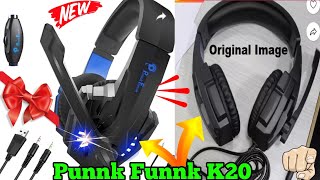 UNBOXING A NEW GAMEING HEADPHONE  PUNNK FUNNK K20 HEADSET [upl. by Nelia]