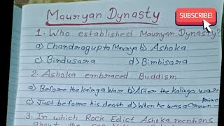 25 Important questions of Mauryan Dynasty seriousstudy1705 [upl. by Ann-Marie982]