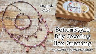 BohemStyle Diy Jewelry Box August 2024 Opening [upl. by Jabon780]