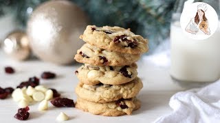 White Chocolate Cranberry Cookies Recipe  Christmas Cookies [upl. by Millisent209]