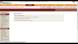 ICICI Instant Virtual Credit Card Generation Online [upl. by Baggs]