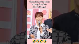 Seventeen Seungkwan teasing Eunchae🤣on music bankseventeen shorts ytshorts funny eunchae [upl. by Becht]