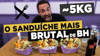 O SANDUÍCHE MAIS BRUTAL DE BH Tosco Burguer 5kg [upl. by Ydnak]