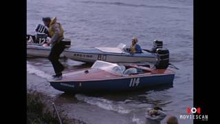 Vintage Speed Boat Racing  Classic Wooden Boat Hit And Sinks [upl. by Raimes]