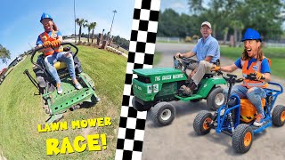 Lawn Mower Race with Handyman Hal  Lawn Mower for Kids [upl. by Gayla846]