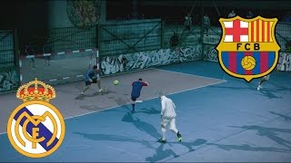 Fifa Street Gameplay Xbox 360  Barcelona vs Real Madrid Un partido muy rudo Casi a los Golpes [upl. by Franky]