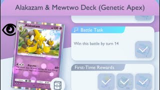 Pokémon TCG Pocket  Alakazam amp Mewtwo Deck Genetic Apex  Early Win Mission [upl. by Ayotal971]