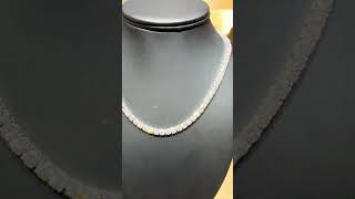 2851 TCW 14k Lab Grown Diamond White Gold Necklace  16inch 89Stone Secure Lock 43mm Stones [upl. by Turnbull]