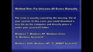 Unicowsdll Error Fix  Unicowsdll Missing Error [upl. by Pass238]