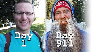 911 DAYS OF BEARD GROWTH TIME LAPSE  ROUND THE WORLD TRIP [upl. by Ahsenom]