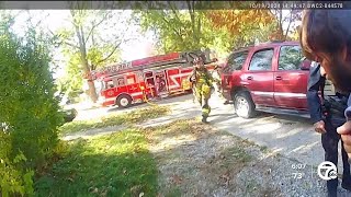 Bodycam shows Sterling Heights officer save man from house fire [upl. by Asoj]