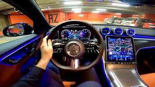 NEW Mercedes CCLASS 2023  NIGHT POV test drive PURE DRIVING C 300 4MATIC [upl. by Jacobo]